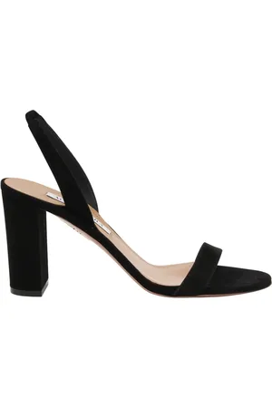 Aquazzura Femme, Chaussures, Noir, Taille: 41 EU Sandales Noires avec Détail Gris