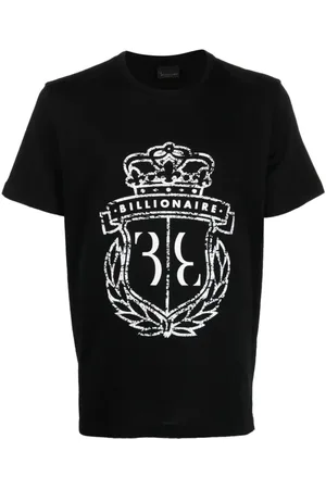 BILLIONAIRE Homme, Tops, Noir, Taille: S T-shirt Noir Col Rond Casual
