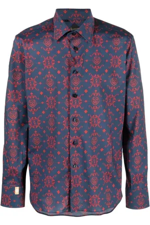 BILLIONAIRE Homme, Chemises, Multicolore, Taille: 2XL Chemise Bleue Casual à Manches Longues