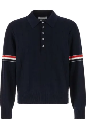 Thom Browne Homme, Tops, Bleu, Taille: S Polo Classique