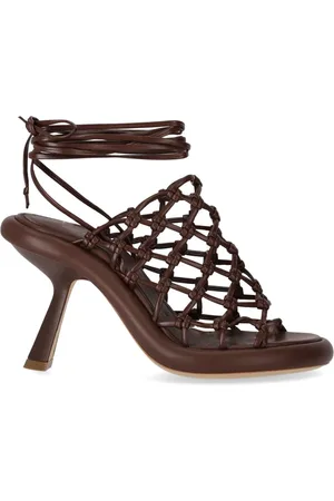 vic matiè Femme, Chaussures, Brun, Taille: 37 EU Sandale à Talon Marron en Maille avec
