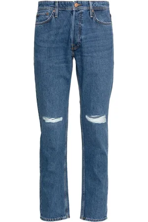 JACK & JONES Homme, Jeans, Bleu, Taille: W30 L32 Jean droit déchiré en coton - Jack Jones.