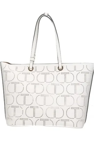 Twin-Set Femme, Sacs, Blanc, Taille: ONE Size Sac cabas en cuir grainé