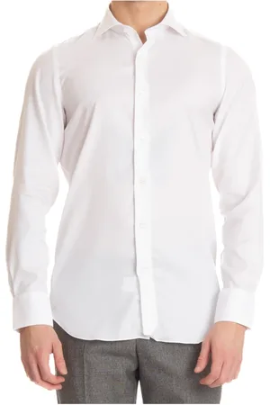 Finamore Homme, Chemises, Blanc, Taille: M Milano Slim Fit Chemise Blanche
