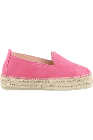 MANEBI Femme, Chaussures, Rose, Taille: 40 EU Espadrilles en daim avec logo en relief