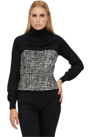 ERIKA CAVALLINI Femme, Pulls, Noir, Taille: 36 FR Chic Corset Check