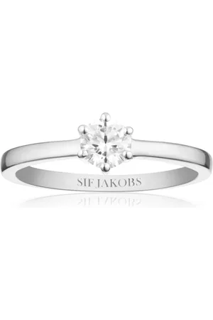 Sif Jakobs Femme, Accessoires, Gris, Taille: 52 MM Bague en Argent Sterling avec Zirconium Blanc