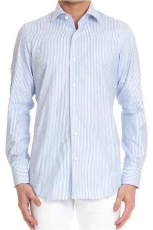 Finamore Homme, Chemises, Multicolore, Taille: XL Chemise Blanche Fait Main