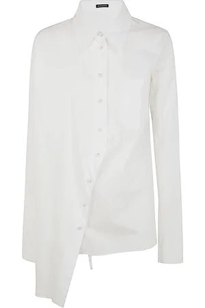 ANN DEMEULEMEESTER Femme, Blouses et Chemises, Blanc, Taille: 38 FR Chemise Blanche Popeline Épaules Tombantes