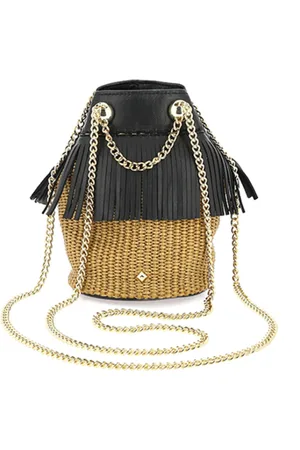 HERBERT FRERE SOEUR Femme, Sacs, Multicolore, Taille: ONE Size Sac Mini à Franges Raphia