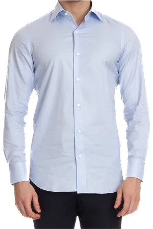 Finamore Homme, Chemises, Bleu, Taille: XL Blouses & Chemises
