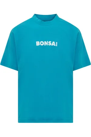 BONSAI Homme, Tops, Bleu, Taille: M T-shirt à col rond avec logo