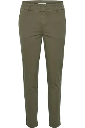 Part Two Femme, Pantalons, Vert, Taille: 40 FR Chinos Kalamata Élégants