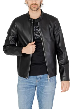 Armani Exchange Homme, Vestes, Noir, Taille: XL Leather Vestes