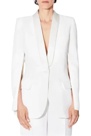 BARBARA BUI Femme, Vestes, Blanc, Taille: 42 FR Gilet Mode Blanc Satin Luxe