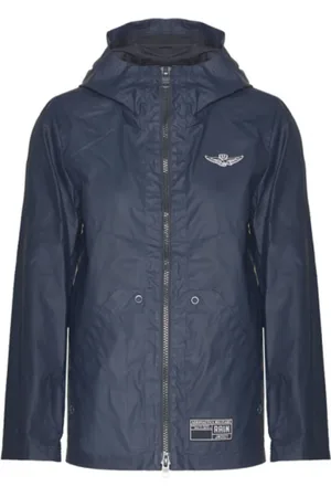 Aeronautica Militare Femme, Vestes, Bleu, Taille: 38 FR Capuche Parka Imperméable