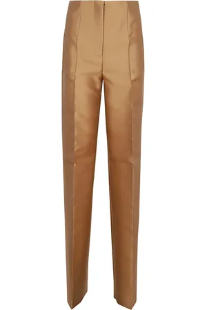 Alberta Ferretti Femme, Pantalons, Brun, Taille: 36 FR Costume Mikado Marron Taille Haute
