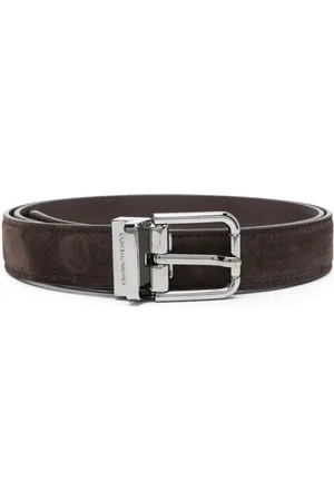 Dolce & Gabbana Homme, Accessoires, Brun, Taille: 90 CM Ceinture en Daim Marron Cèdre