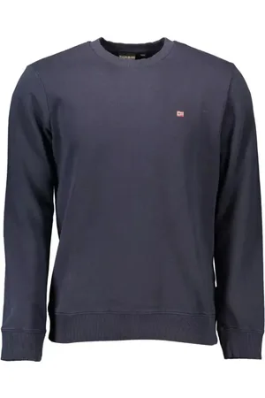 Napapijri Homme, Sweatshirts et sweats à capuche, Bleu, Taille: M Pull en Coton Biologique Brodé