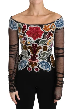 Dolce & Gabbana Femme, Tops, Multicolore, Taille: 42 FR Long Sleeve Hauts