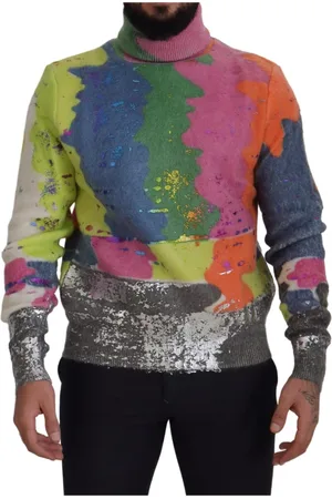 Dolce & Gabbana Homme, Pulls, Multicolore, Taille: XS Col roulés