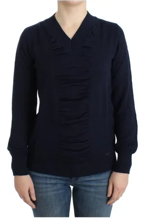 Costume National Femme, Pulls, Bleu, Taille: 38 FR V-neck Tricots