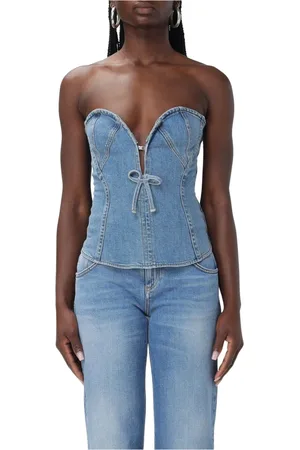BLUMARINE Femme, Tops, Bleu, Taille: 38 FR Hauts sans manches