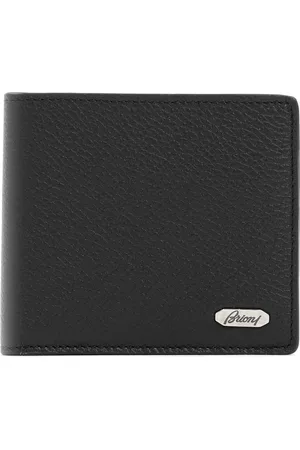 BRIONI Homme, Accessoires, Noir, Taille: ONE Size Portefeuille en Cuir Noir Taupe 1028