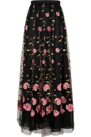 Giambattista Valli Femme, Jupes, Multicolore, Taille: 36 FR Jupe Midi en Polyester Noir Rose