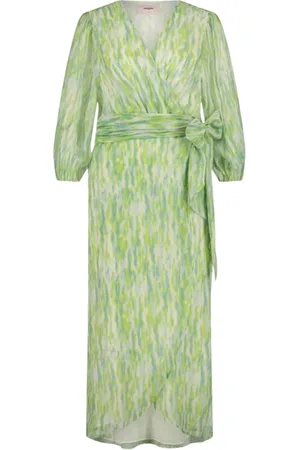 FREEBIRD Femme, Robes, Multicolore, Taille: 36 FR Robe Midi Blossom Vert