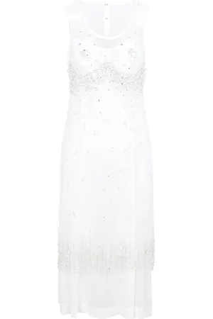 Bottega Veneta Femme, Robes, Blanc, Taille: 36 FR Robe Crystal