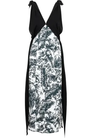 Bottega Veneta Femme, Robes, Multicolore, Taille: 36 FR Robe Longue en Soie Imprimée