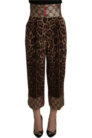 Dolce & Gabbana Femme, Pantalons, Brun, Taille: 34 FR Cropped Pantalons