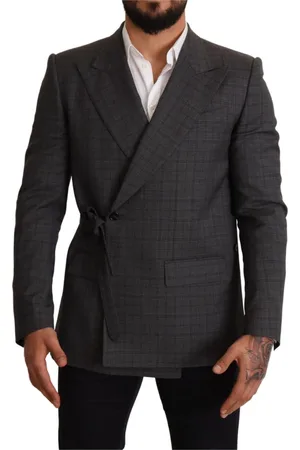 Dolce & Gabbana Homme, Vestes, Gris, Taille: M Blazer à Carreaux Martini Double-Breasted Gris