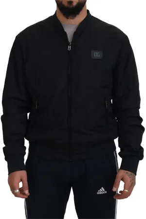 Dolce & Gabbana Homme, Vestes, Noir, Taille: M Veste Bomber en Nylon Noir avec Logo