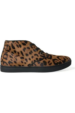 Dolce & Gabbana Homme, Chaussures, Multicolore, Taille: 42 1/2 EU Leopard Print Mid-Top Baskets Chaussures