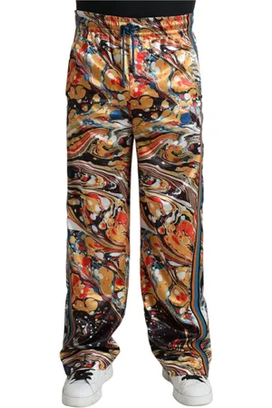 Dolce & Gabbana Homme, Pantalons, Multicolore, Taille: M Wide Pantalons
