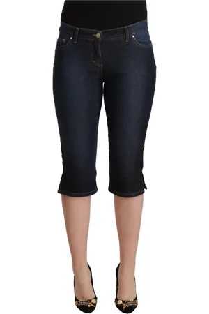 Gianfranco Ferré Femme, Jeans, Bleu, Taille: 38 FR Élégant Pantalon Capri en Denim Taille Basse