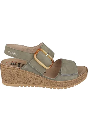 Mephisto Femme, Chaussures, Vert, Taille: 40 EU Sandales Larges Vertes avec Semelles Amovibles