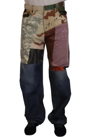 Dolce & Gabbana Homme, Jeans, Multicolore, Taille: M Jean en patchwork de denim et soie de luxe