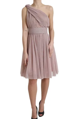 Dolce & Gabbana Femme, Robes, Violet, Taille: 38 FR Robe Lilas à Une Épaule Plissée de Créateur