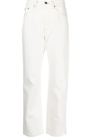 Moncler Femme, Jeans, Blanc, Taille: 36 FR Jeans droits