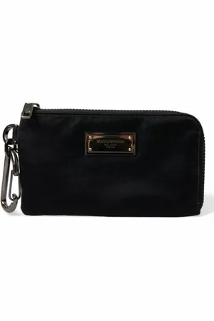 Dolce & Gabbana Femme, Sacs, Noir, Taille: ONE Size Pochette de Designer en Nylon et Cuir de Luxe