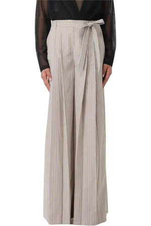 Alberta Ferretti Femme, Pantalons, Multicolore, Taille: 38 FR Pantalon en Popeline Rayé