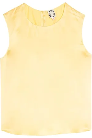 Inès de la Fressange Femme, Tops, Jaune, Taille: 42 FR Débardeur en Soie Jaune Romantique
