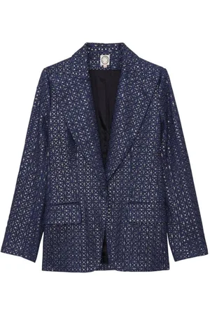 Inès de la Fressange Femme, Vestes, Bleu, Taille: 38 FR Veste Colombe Brodée