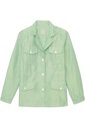Inès de la Fressange Femme, Vestes, Vert, Taille: 42 FR Veste Safari en Toile Vert Flipper