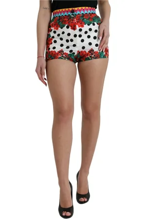 Dolce & Gabbana Femme, Shorts, Multicolore, Taille: 36 FR Soie Multicolore Short Taille Haute