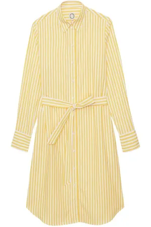Inès de la Fressange Femme, Robes, Jaune, Taille: 36 FR Robe Chemise Jaune avec Ceinture