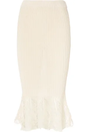 Ganni Femme, Jupes, , Taille: 36 FR Jupe Midi en Dentelle de Coton